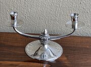 Arts & Crafts Style Silver Candlestick R E Stone