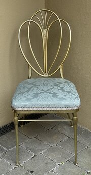 Beautiful Polished Brass Salon Chair Circa 1920