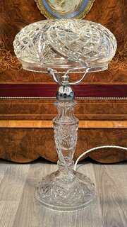  Cut Glass Crystal Mushroom Table Lamp
