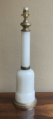 Early 20th Century Opaline & Brass Table Lamp