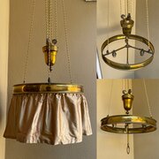 Edwardian Brass Rise And Fall Hanging Light
