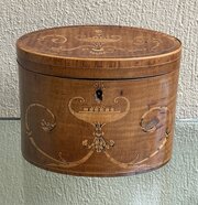 George III Satinwood Harewood Marquetry Tea Caddy
