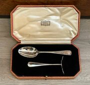 George V Solid Silver Christening Set By Harrods