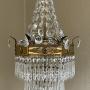 Gilded & Crystal Glass Tent & Bag Chandelier