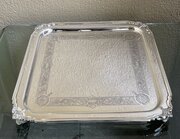 Good Elizabeth II Solid Silver Tray By Garrard 