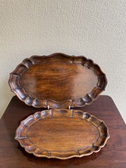 Good Pair Of Georgian Style Mahogany Trays