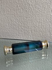Green Glass Silver Gilt Double Ended Scent Bottle