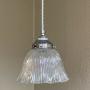 Holophane Style Pendant Light with Chrome Gallery