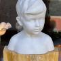 Italian Carrara Marble Bust Of A Young Boy, Signed