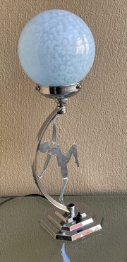Large Art Deco Chrome Lady Lamp