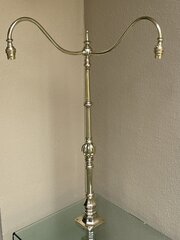 Large Edwardian Brass Newel Post Lamp