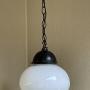 Large Edwardian Opaline Pendant Light 