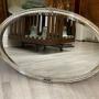 Large Edwardian Oval Silver Plated Mirror
