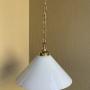 Large Opaline Conical Hanging Light Pendant