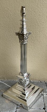 Large Victorian Silver Plated Table Lamp By Hinks