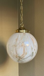 Mid Century Glass Globular Ceiling Light
