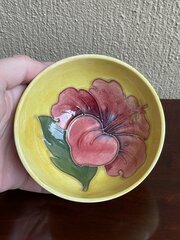 Moorcroft Hibiscus Yellow Bowl Trinket Dish