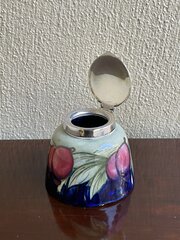 Moorcroft Wisteria Pattern Inkwell With Silver Lid