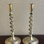 Pair Of Brass Open Twist Candlesticks