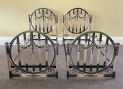 Pair of Art Nouveau Nickel Plated Bed Frames