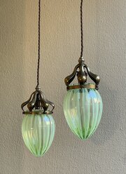 Pair Of Arts & Crafts Hanging Light Pendants