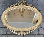 Quality French Giltwood & Gesso Oval Wall Mirror