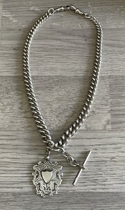Quality Silver Double Albert Watch Chain