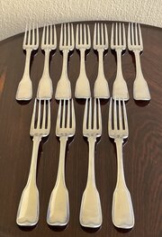 Set Of Eleven Irish Silver Forks, Dublin 1809