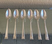 Set Of Art Deco Silver Grapefruit Spoons