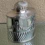 Silver Tea Caddy With Integral Spoon George Unite