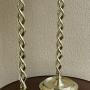 Tall Pair Of Brass Open Twist Candlesticks