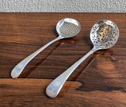 Two Georgian Silver Spice Sifter Spoons
