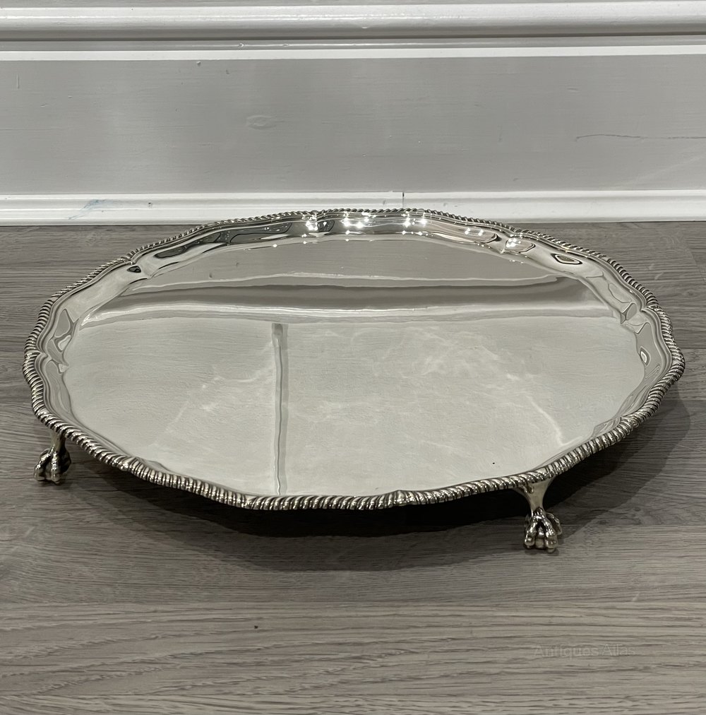 Antiques Atlas Very Large Victorian Solid Silver Drinks Tray 1899