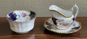 Victorian Batwing Coalport Sugar Bowl & Cream Jug