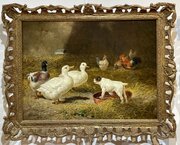 Victorian Farmyard Oil Painting Percival Glenfern