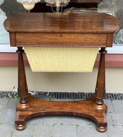 Victorian Rosewood Sewing Table, Manner Of Gillows