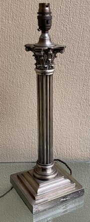 Victorian Silver Plated Table Lamp