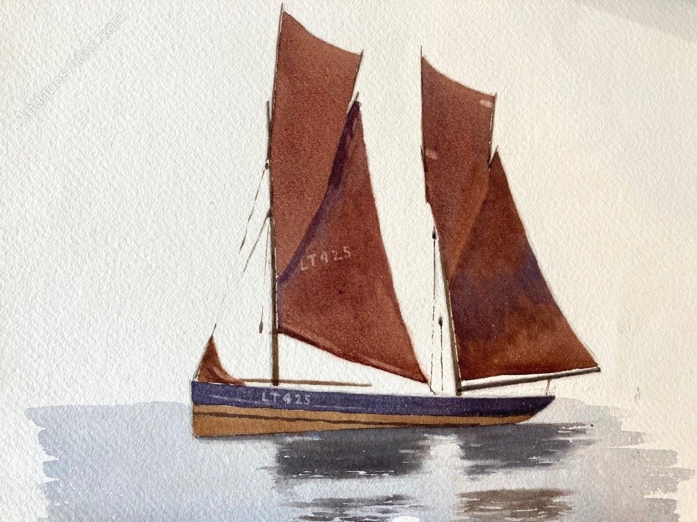 Antiques Atlas Lowestoft Registered Fishing Boat