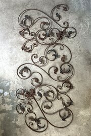 Antique Wrought Iron Architectural Scroll Panels