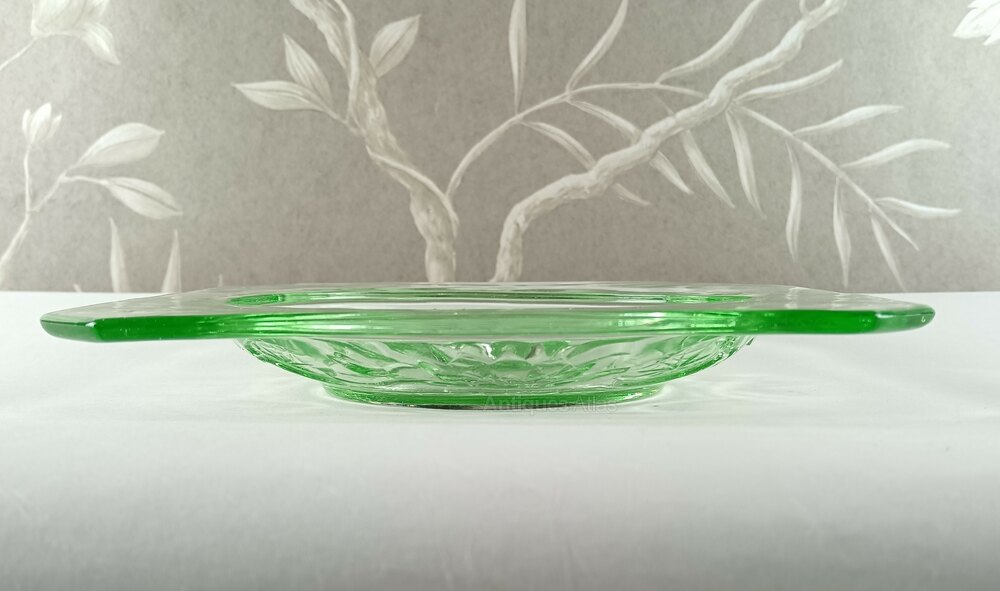 Matrix. Login Example Antiques Atlas - Art Deco Green Glass 'Fish & Water Lily' Plate. as1148a308