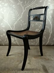 Regency Ebonised Trafalgar Sabre Leg Side Chair