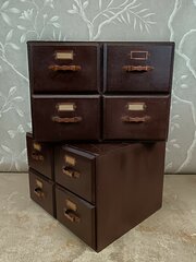 1920s Library Card Filing Set Of Drawers