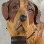 Wooden Sculpture of a Saint Bernard Dog