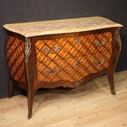 20th Century French Louis XV Style Inlaid Commode