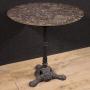 20th century French iron bistro table with marble 
