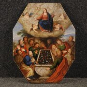 Ancient Oil Painting On Marble From The 16thc