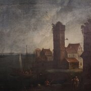 Antique 18th Century French Seascape Painting