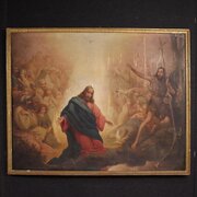 Antique 19th-century Italian Painting The Baptism