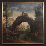 Antique French Landscape Painting 18th Century