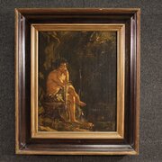 Antique French Painting Of St. John The Baptist 